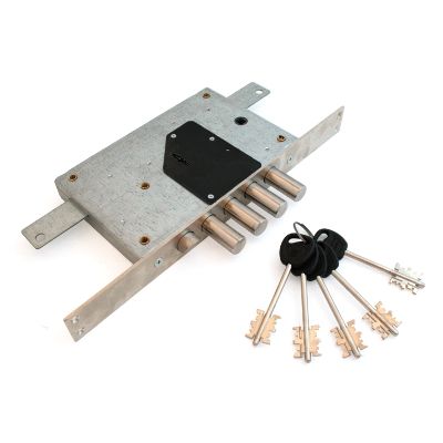 Картинка Замок врезной тяж. Гардиан 21.12 ДТ МАКСИМУМ ДЛИН.КЛ.(ЗК.203Н-01 114мм) 5кл ЛЕВ. б о б накл. 